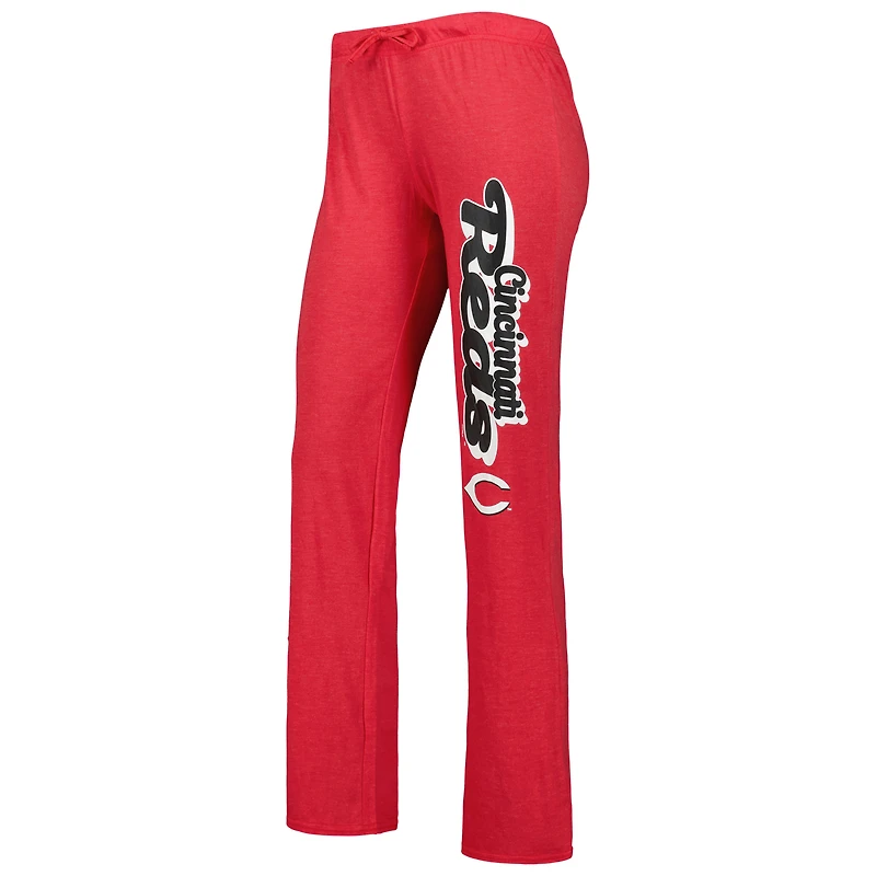 Concepts Sport Heather Red/Heather Black Cincinnati Reds Wordmark Meter Muscle Débardeur et pantalon Ensemble de nuit