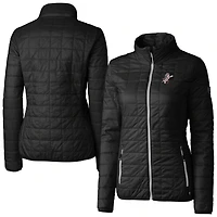 Women's Cutter & Buck Black Cincinnati Reds Cooperstown Collection Rainier PrimaLoft Eco Insulated Full-Zip Puffer Jacket