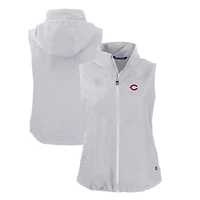Gilet zippé entièrement recyclé Charter Eco pour femme, gris, des Cincinnati Reds, Cutter & Buck