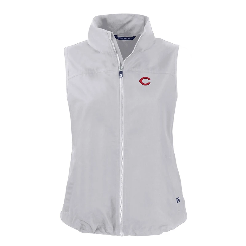Women's Cutter & Buck  Gray Cincinnati Reds Charter Eco Recycled Full-Zip Vest