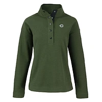 Women's Cutter & Buck Green Cincinnati Reds Hunts Point Eco Half-Snap Jacket