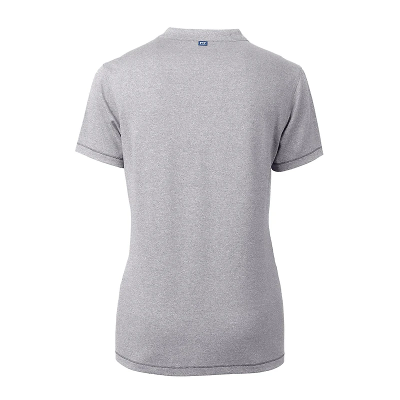 Women's Cutter & Buck Heather Gray Cincinnati Reds DryTec Forge Stretch V-Neck Blade Top