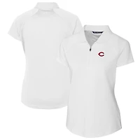 Women's Cutter & Buck  White Cincinnati Reds DryTec Forge Stretch Polo