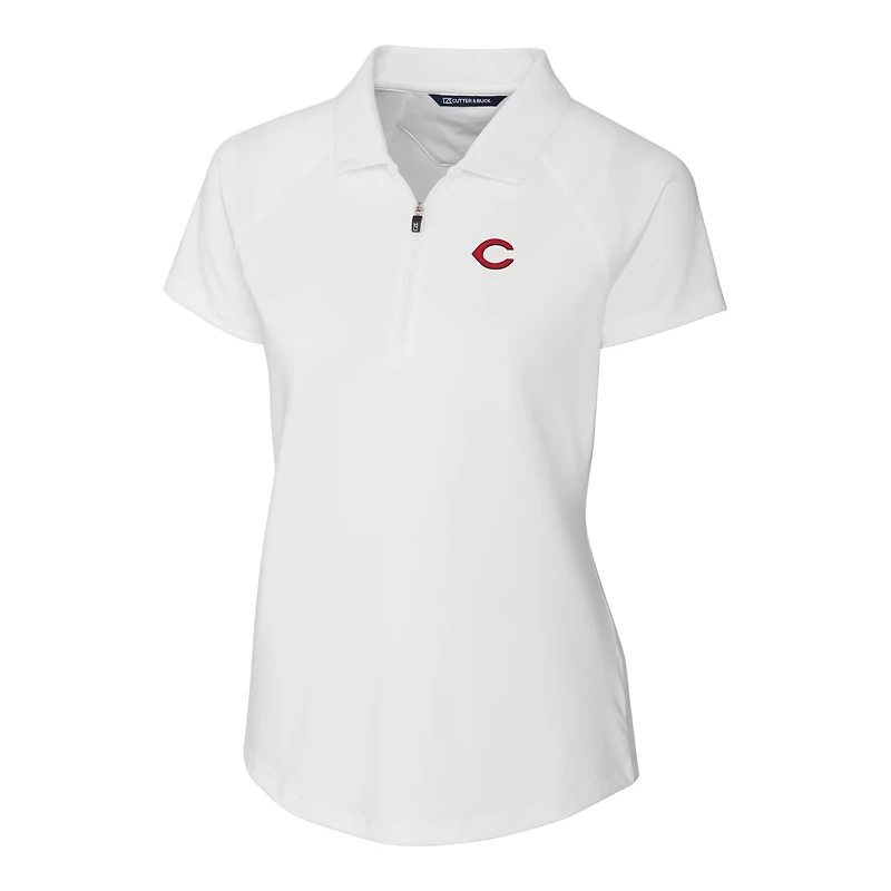 Women's Cutter & Buck  White Cincinnati Reds DryTec Forge Stretch Polo