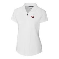 Women's Cutter & Buck  White Cincinnati Reds DryTec Forge Stretch Polo