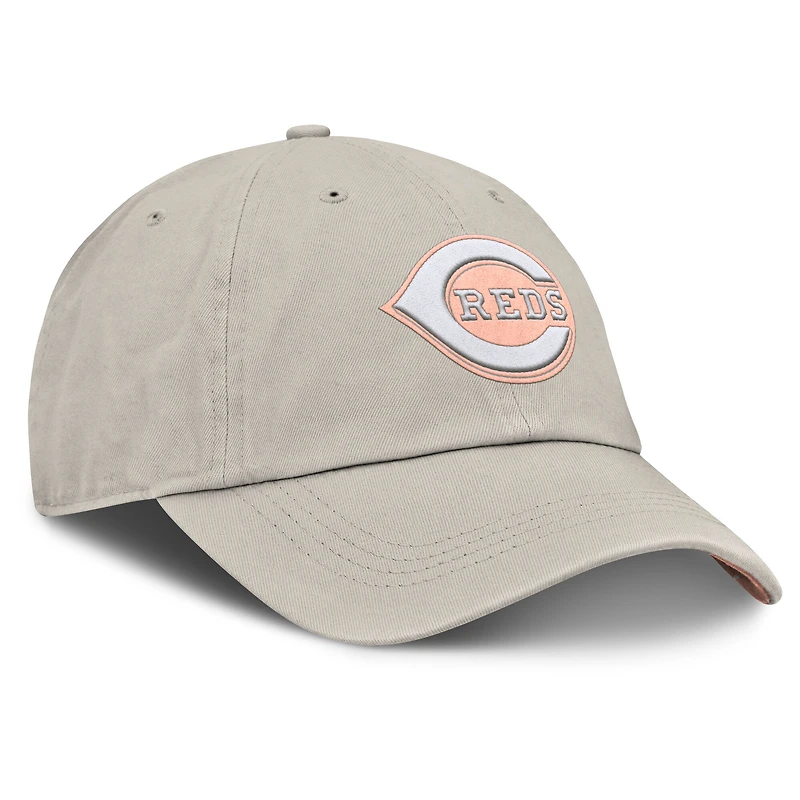 Women's Fanatics Oatmeal Cincinnati Reds Striker Canvas Adjustable Hat