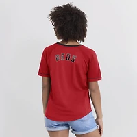 Women's Fanatics Red Cincinnati Reds Cooperstown Collection League Diva Raglan V-Neck T-Shirt