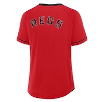 T-shirt à col en V raglan Diva Star des Cincinnati Reds pour femmes Fanatics