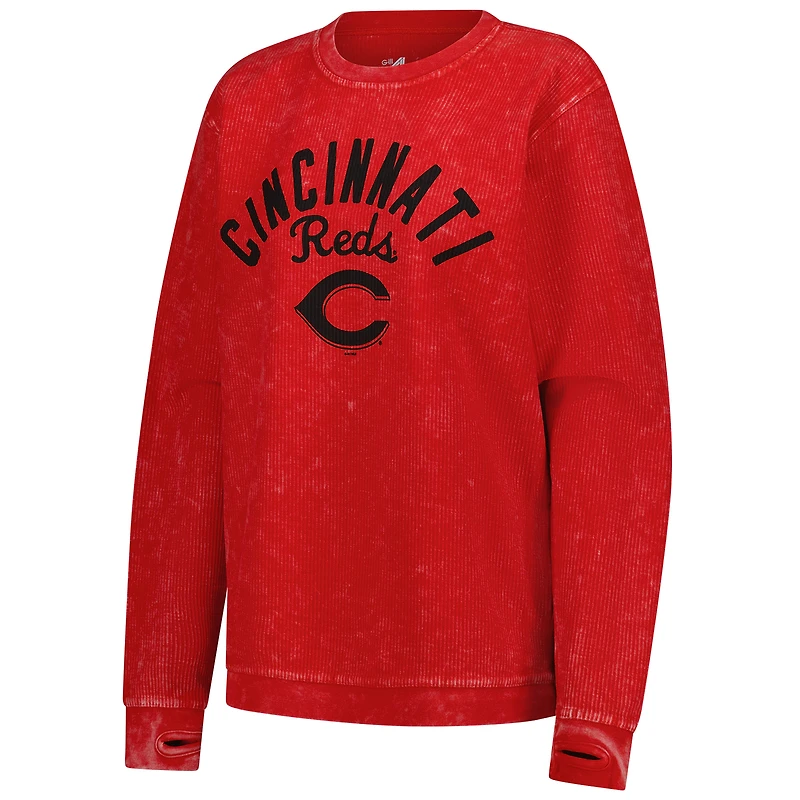 Sweat-shirt confortable en velours côtelé G-III 4Her de Carl Banks pour femme, rouge, des Cincinnati Reds
