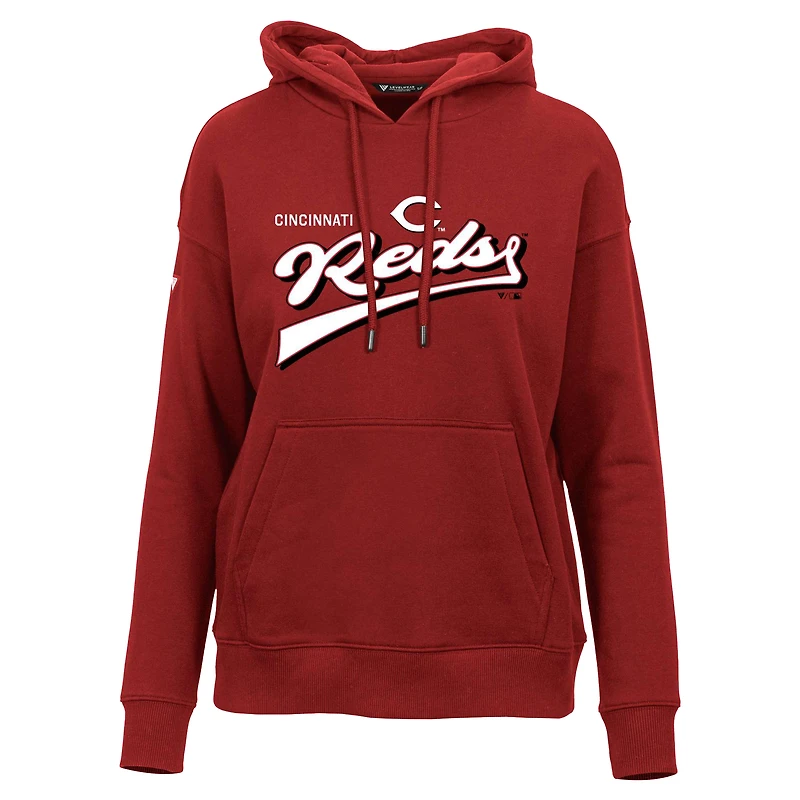 Women's Levelwear  Red Cincinnati Reds Adorn Retro Team 2.0 Pullover Hoodie
