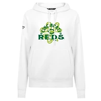 Sweat à capuche blanc pour femme Levelwear Cincinnati Reds St. Patrick's Day Adorn Shamrock