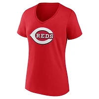 Women's Logo Athletic  Red Cincinnati Reds Official V-Neck T-Shirt
