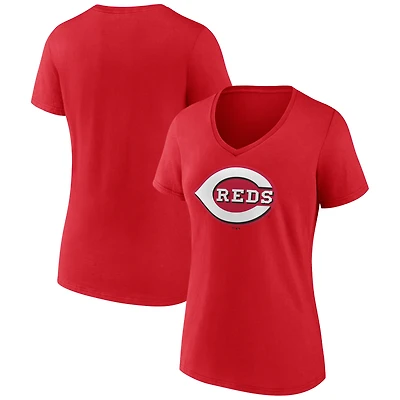 Women's Logo Athletic Red Cincinnati Reds Official V-Neck T-Shirt