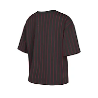 T-shirt court à rayures noires Cincinnati Reds Cooperstown Collection Multiplier pour femme de New Era
