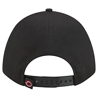 Casquette ajustable New Era noire métallisée 9FORTY des Cincinnati Reds pour femme