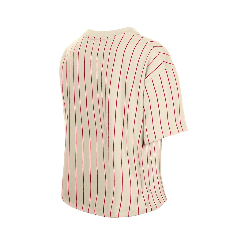 Women's New Era Cream Cincinnati Reds Throwback Boxy T-Shirt