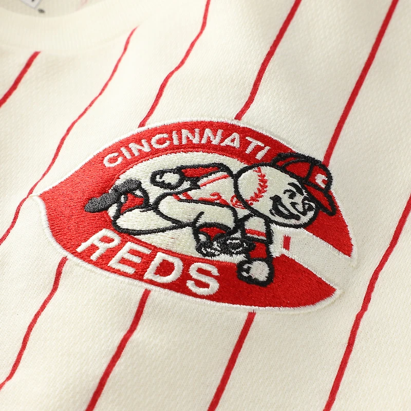 Women's New Era Cream Cincinnati Reds Throwback Boxy T-Shirt
