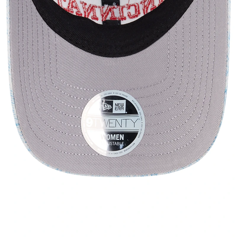 Women's New Era Light Blue Cincinnati Reds Daisy All Over 9TWENTY Adjustable Hat
