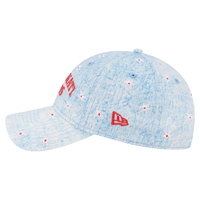 Women's New Era Light Blue Cincinnati Reds Daisy All Over 9TWENTY Adjustable Hat