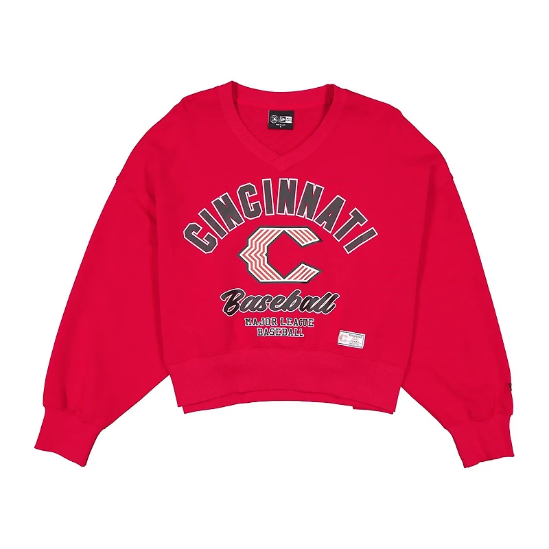Women's New Era Red Cincinnati Reds 2026 City Connect V-Neck Sweatshirt