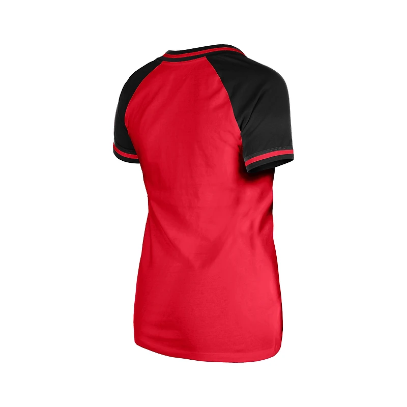 Women's New Era  Red Cincinnati Reds Gameday V-Neck T-Shirt