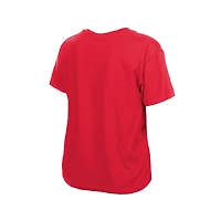 T-shirt à col en V rouge New Era pour femmes, des Reds de Cincinnati