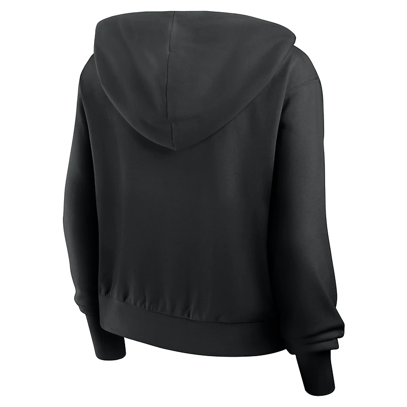 Women's Nike Black Cincinnati Reds Cropped Chill Full-Zip Hoodie