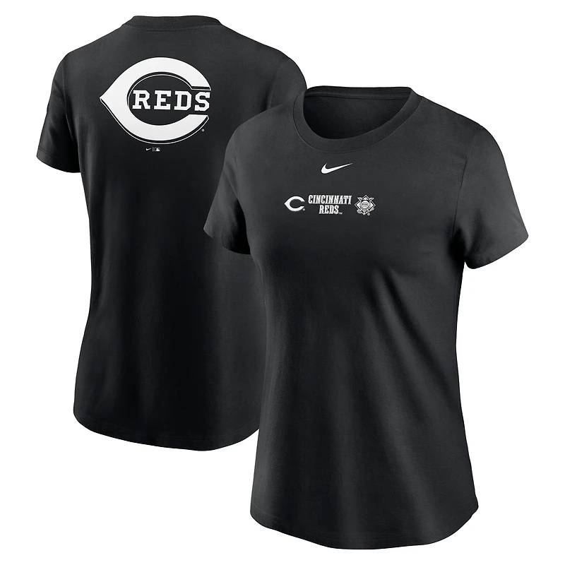 T-shirt à encolure dégagée Nike Cincinnati Reds pour femme, noir