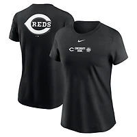 T-shirt à encolure dégagée Nike Cincinnati Reds pour femme, noir