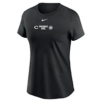 T-shirt à encolure dégagée Nike Cincinnati Reds pour femme, noir