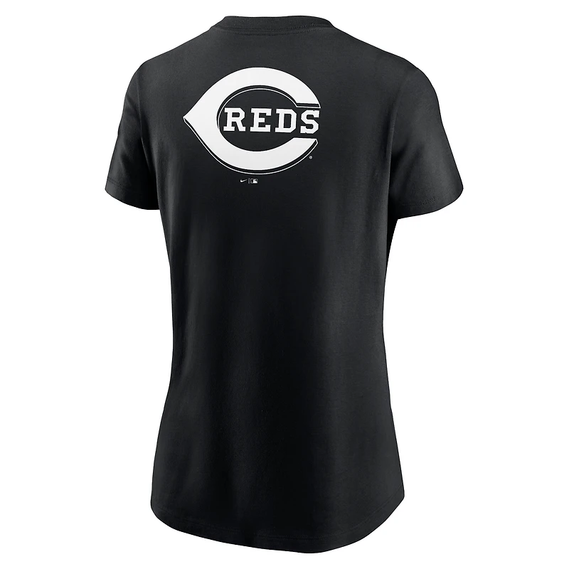 T-shirt à encolure dégagée Nike Cincinnati Reds pour femme, noir