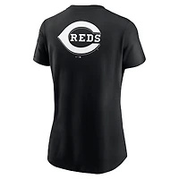 T-shirt à encolure dégagée Nike Cincinnati Reds pour femme, noir