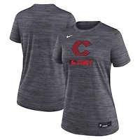 T-shirt Nike anthracite Cincinnati Reds Authentic Collection City Connect Velocity Dri-FIT pour femme