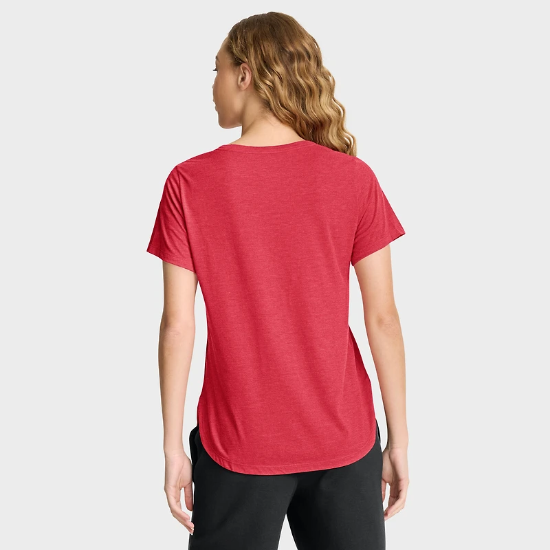 Women's Nike Heather Red Cincinnati Reds Arched Tri-Blend T-Shirt