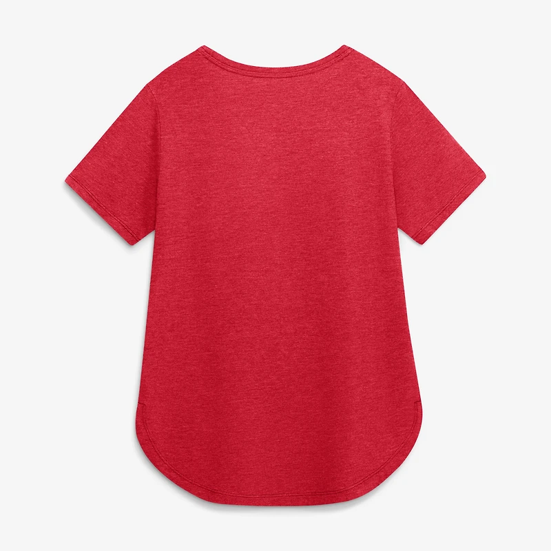 Women's Nike Heather Red Cincinnati Reds Arched Tri-Blend T-Shirt