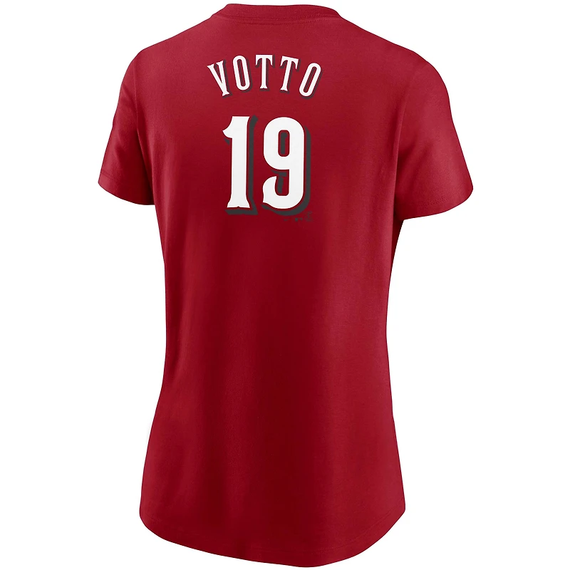 Women's Nike Joey Votto Red Cincinnati Reds Name & Number T-Shirt