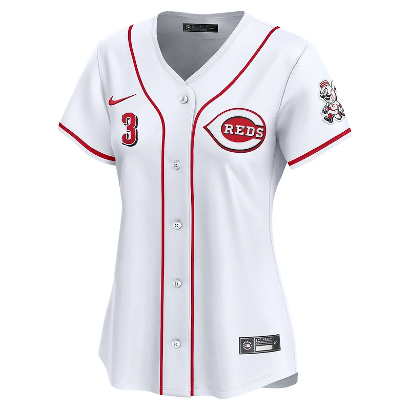 Maillot Nike Ke'Bryan Hayes blanc pour femme, édition limitée, domicile des Reds de Cincinnati