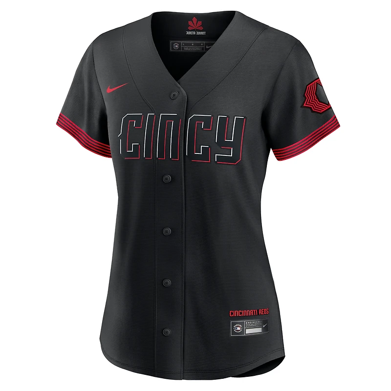 Maillot de joueur réplique Nike Ken Griffey Jr. des Cincinnati Reds City Connect pour femme, noir