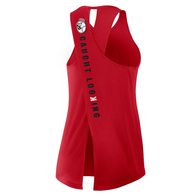 Women's Nike Red Cincinnati Reds Open-Back Crisscross Dri-FIT Tank Top