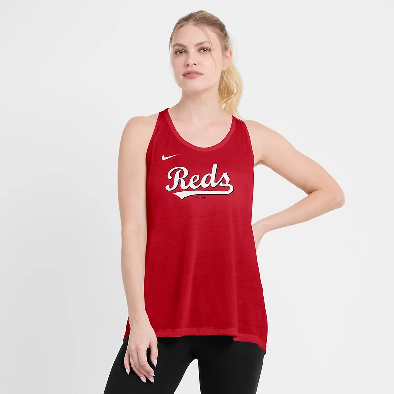 Women's Nike Red Cincinnati Reds Open-Back Crisscross Dri-FIT Tank Top