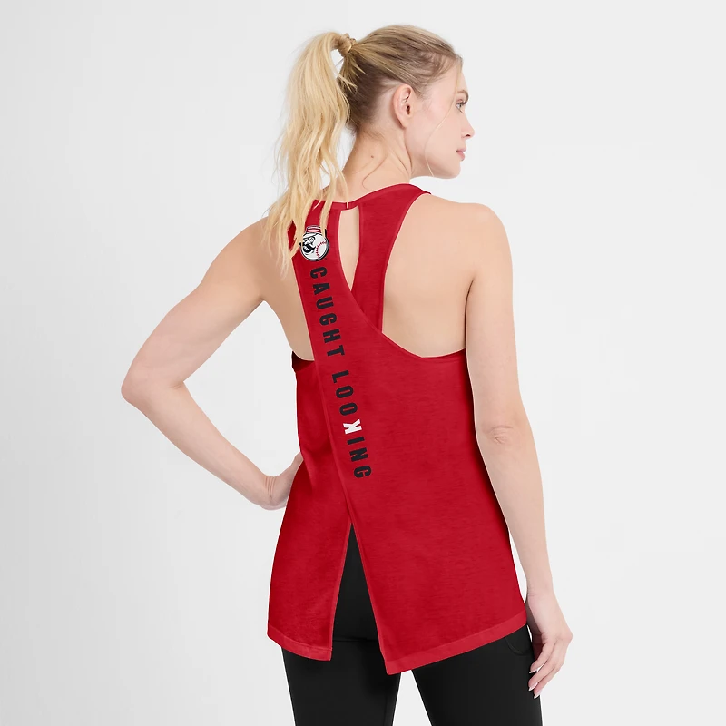 Women's Nike Red Cincinnati Reds Open-Back Crisscross Dri-FIT Tank Top