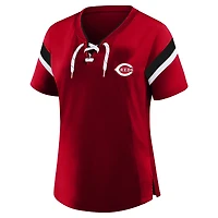 Women's Profile  Red Cincinnati Reds Lace-Up T-Shirt