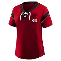 Profil femme rouge Cincinnati Reds T-shirt à lacets grande taille