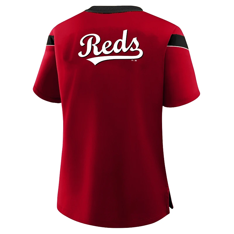 Women's Profile Red Cincinnati Reds Plus Lace-Up T-Shirt