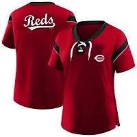 Profil femme rouge Cincinnati Reds T-shirt à lacets grande taille