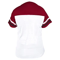 Profil femme - T-shirt à col en V blanc et rouge Cincinnati Reds grande taille