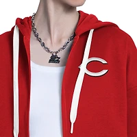 Sweat à capuche zippé Starter rouge/gris chiné Cincinnati Reds Wishbone pour femme