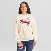 Sweat-shirt à col rond épais couleur crème des Reds de Cincinnati, collection femme WEAR by Erin Andrews