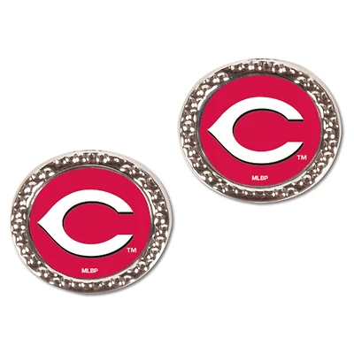 Boucles d'oreilles rondes avec logo WinCraft Cincinnati Reds pour femme