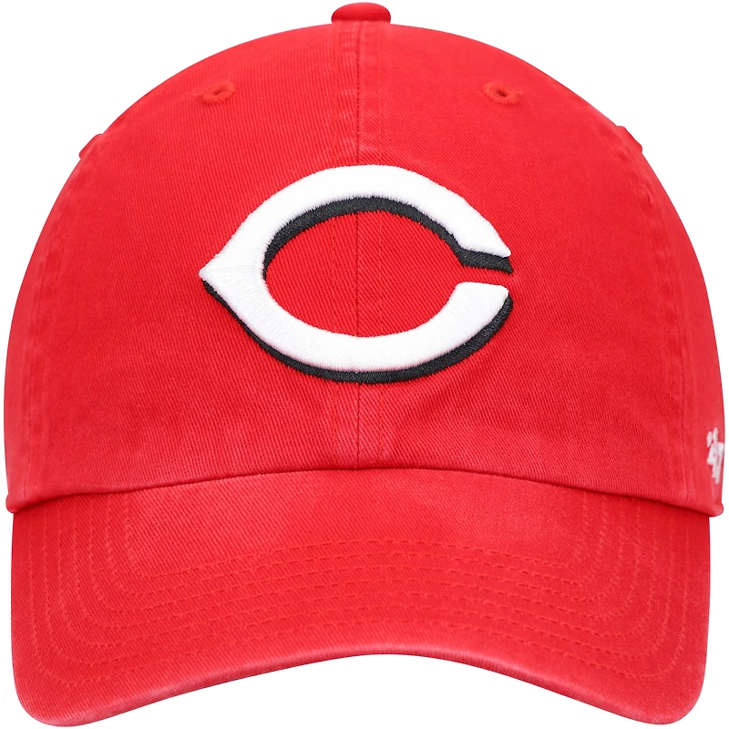 Casquette réglable Clean Up rouge avec logo de l'équipe Cincinnati Reds '47 pour jeune